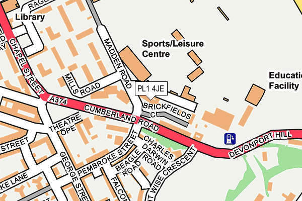 PL1 4JE map - OS OpenMap – Local (Ordnance Survey)