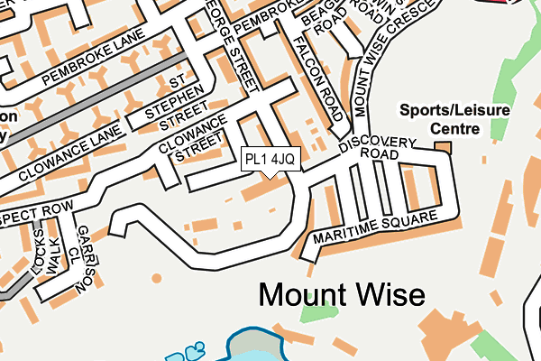 PL1 4JQ map - OS OpenMap – Local (Ordnance Survey)