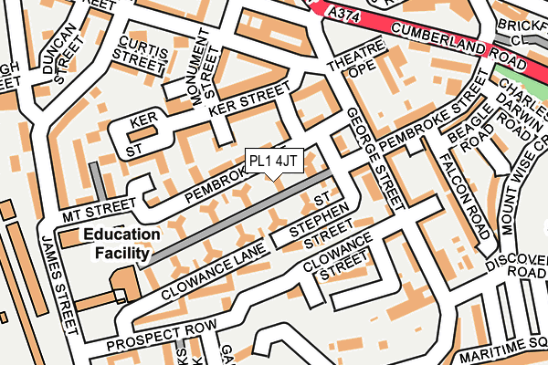 PL1 4JT map - OS OpenMap – Local (Ordnance Survey)