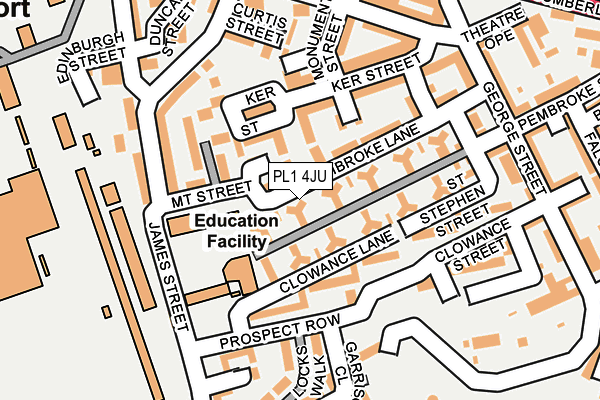 PL1 4JU map - OS OpenMap – Local (Ordnance Survey)