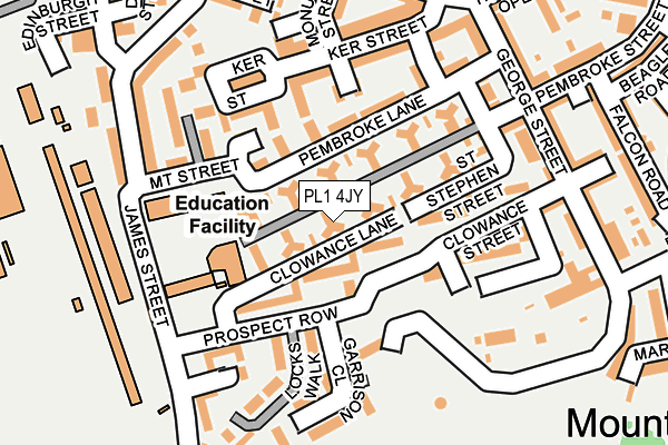 PL1 4JY map - OS OpenMap – Local (Ordnance Survey)