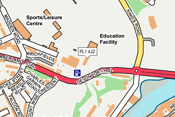 PL1 4JZ map - OS OpenMap – Local (Ordnance Survey)