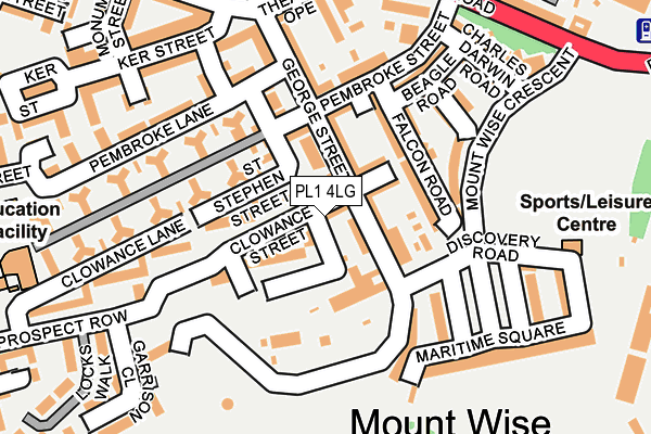 PL1 4LG map - OS OpenMap – Local (Ordnance Survey)