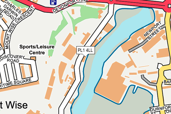 PL1 4LL map - OS OpenMap – Local (Ordnance Survey)