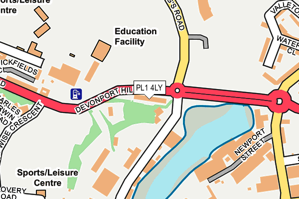 PL1 4LY map - OS OpenMap – Local (Ordnance Survey)