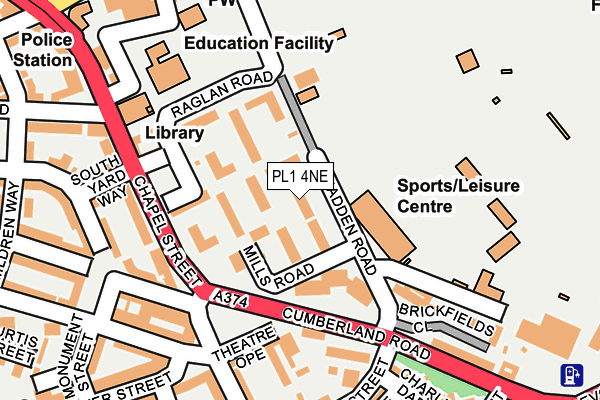 PL1 4NE map - OS OpenMap – Local (Ordnance Survey)