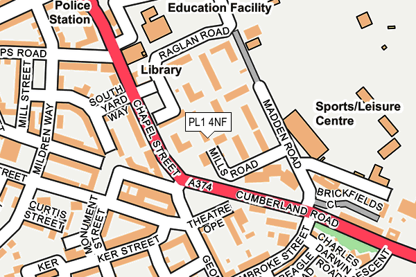 PL1 4NF map - OS OpenMap – Local (Ordnance Survey)