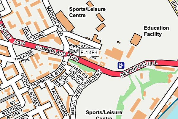 PL1 4PH map - OS OpenMap – Local (Ordnance Survey)