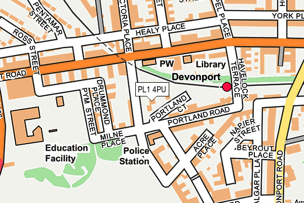 PL1 4PU map - OS OpenMap – Local (Ordnance Survey)