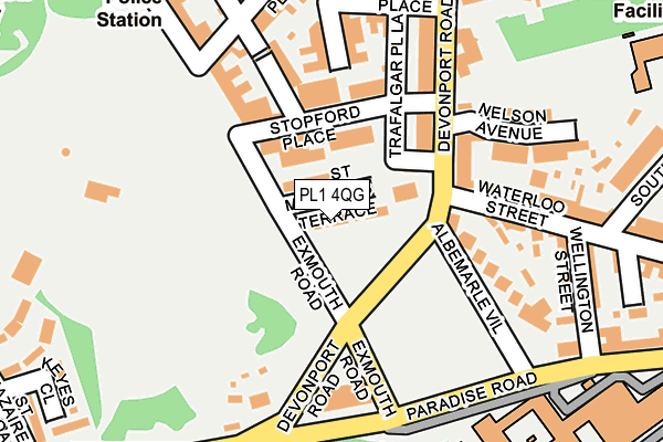 PL1 4QG map - OS OpenMap – Local (Ordnance Survey)