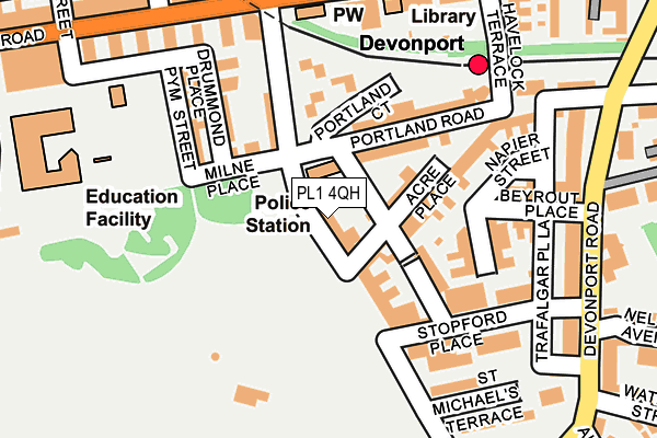 PL1 4QH map - OS OpenMap – Local (Ordnance Survey)