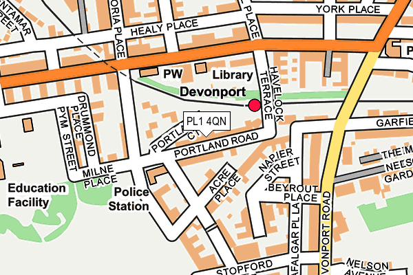 PL1 4QN map - OS OpenMap – Local (Ordnance Survey)