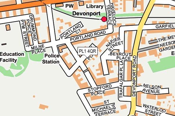 PL1 4QR map - OS OpenMap – Local (Ordnance Survey)