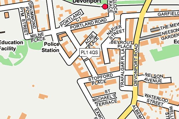 PL1 4QS map - OS OpenMap – Local (Ordnance Survey)
