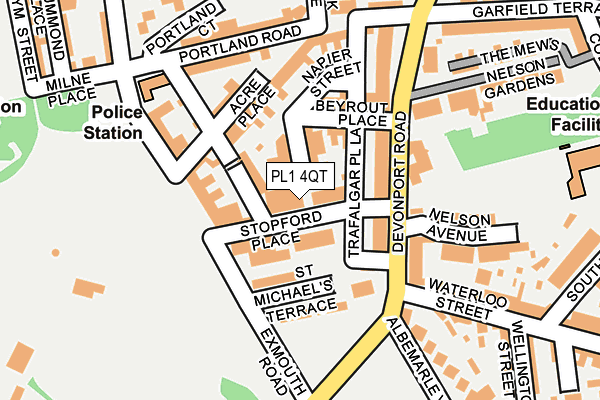 PL1 4QT map - OS OpenMap – Local (Ordnance Survey)