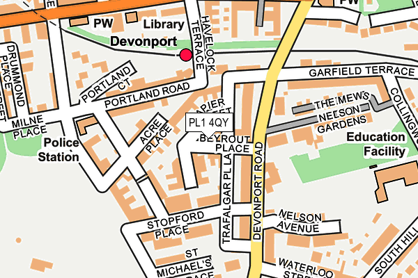 PL1 4QY map - OS OpenMap – Local (Ordnance Survey)