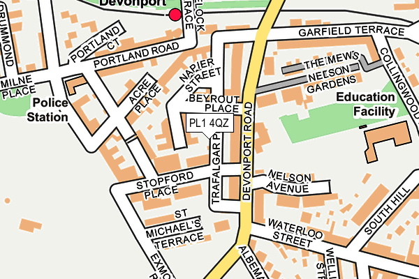 PL1 4QZ map - OS OpenMap – Local (Ordnance Survey)