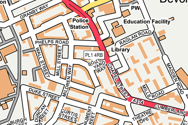 PL1 4RB map - OS OpenMap – Local (Ordnance Survey)