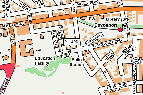 PL1 4RD map - OS OpenMap – Local (Ordnance Survey)