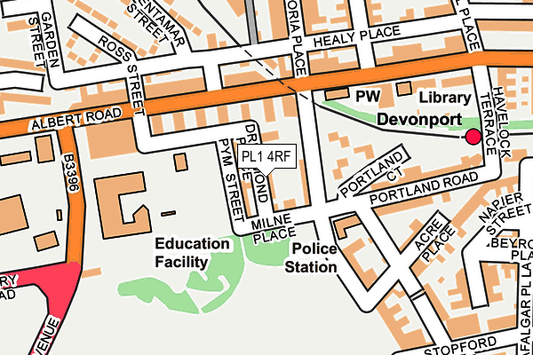 PL1 4RF map - OS OpenMap – Local (Ordnance Survey)