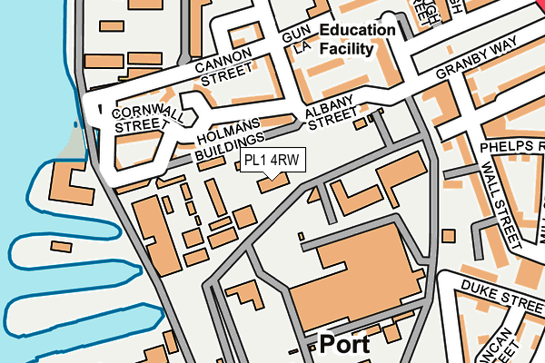 PL1 4RW map - OS OpenMap – Local (Ordnance Survey)