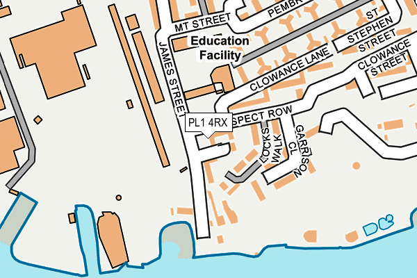 PL1 4RX map - OS OpenMap – Local (Ordnance Survey)