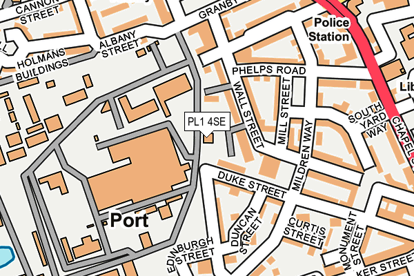 PL1 4SE map - OS OpenMap – Local (Ordnance Survey)