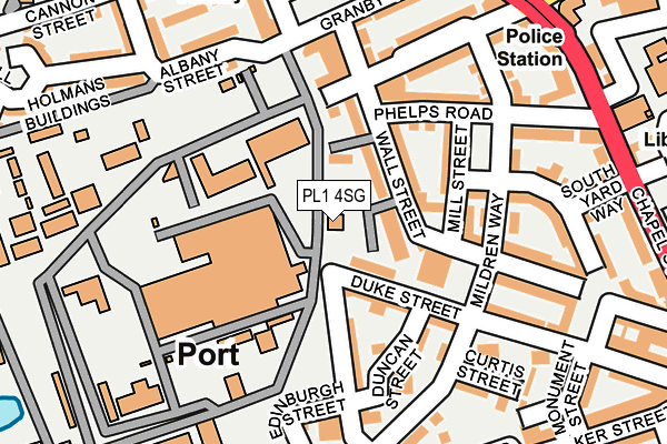 PL1 4SG map - OS OpenMap – Local (Ordnance Survey)