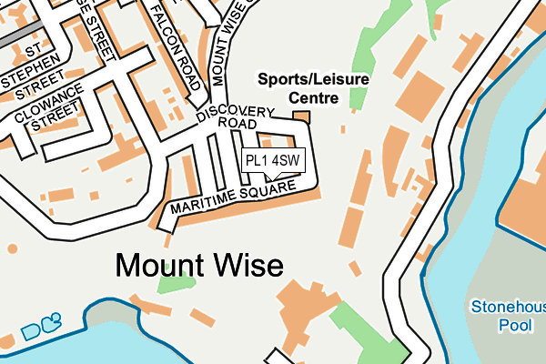 PL1 4SW map - OS OpenMap – Local (Ordnance Survey)