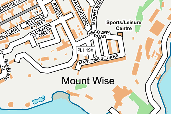 PL1 4SX map - OS OpenMap – Local (Ordnance Survey)