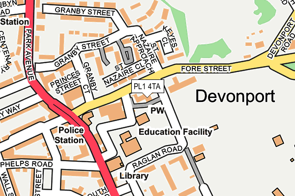 PL1 4TA map - OS OpenMap – Local (Ordnance Survey)