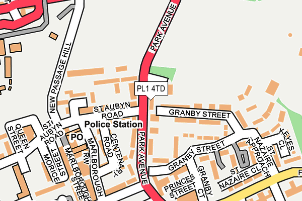 PL1 4TD map - OS OpenMap – Local (Ordnance Survey)