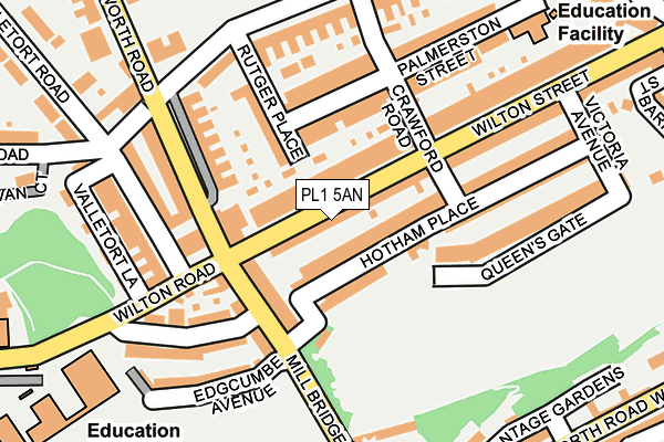 PL1 5AN map - OS OpenMap – Local (Ordnance Survey)