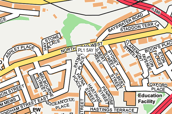 PL1 5AY map - OS OpenMap – Local (Ordnance Survey)