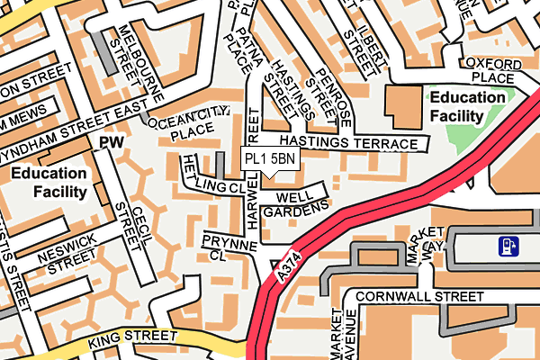 PL1 5BN map - OS OpenMap – Local (Ordnance Survey)