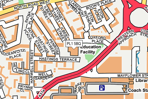 PL1 5BQ map - OS OpenMap – Local (Ordnance Survey)