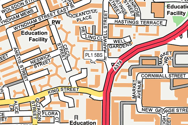 PL1 5BS map - OS OpenMap – Local (Ordnance Survey)
