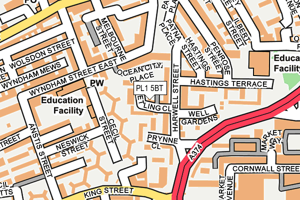 PL1 5BT map - OS OpenMap – Local (Ordnance Survey)