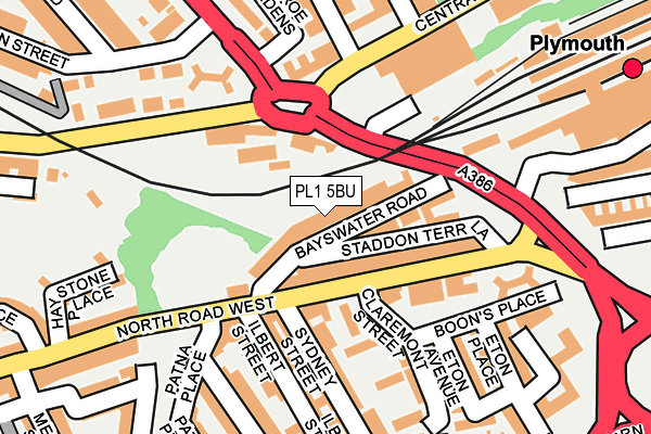 PL1 5BU map - OS OpenMap – Local (Ordnance Survey)