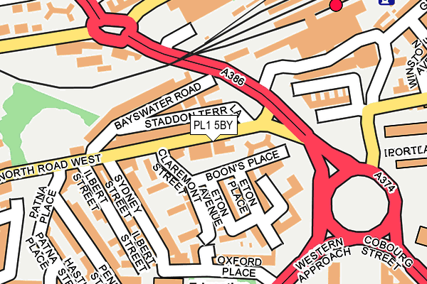 PL1 5BY map - OS OpenMap – Local (Ordnance Survey)