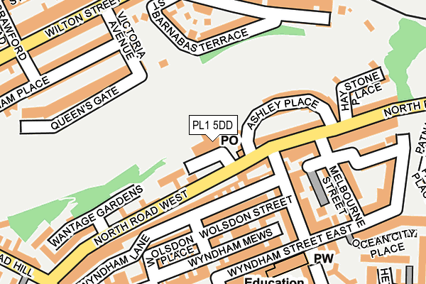 PL1 5DD map - OS OpenMap – Local (Ordnance Survey)