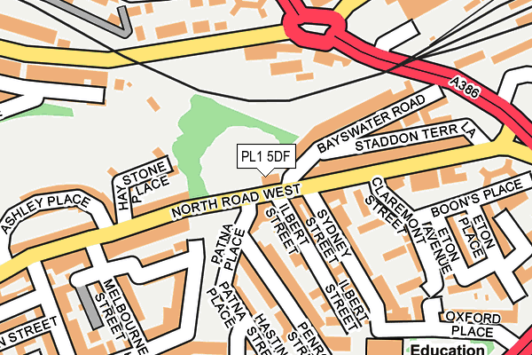 PL1 5DF map - OS OpenMap – Local (Ordnance Survey)