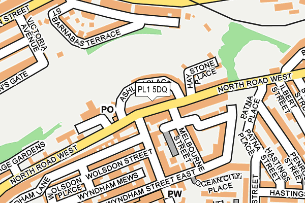 PL1 5DQ map - OS OpenMap – Local (Ordnance Survey)