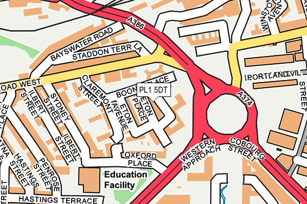PL1 5DT map - OS OpenMap – Local (Ordnance Survey)