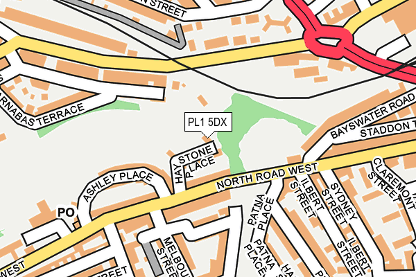 PL1 5DX map - OS OpenMap – Local (Ordnance Survey)