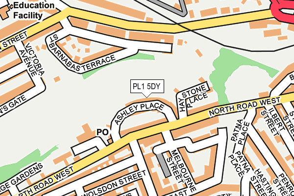 PL1 5DY map - OS OpenMap – Local (Ordnance Survey)