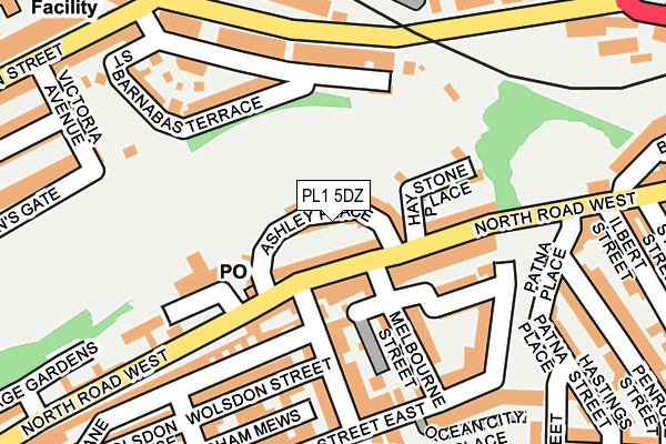 PL1 5DZ map - OS OpenMap – Local (Ordnance Survey)