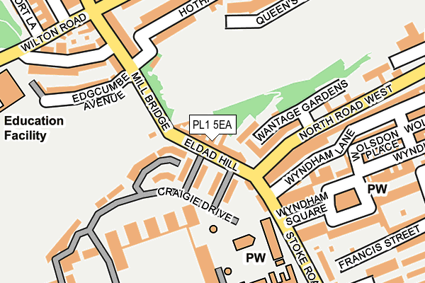 PL1 5EA map - OS OpenMap – Local (Ordnance Survey)