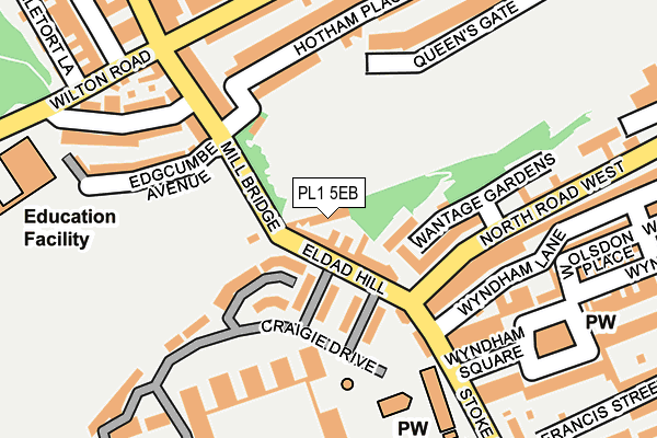 PL1 5EB map - OS OpenMap – Local (Ordnance Survey)