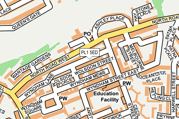 PL1 5ED map - OS OpenMap – Local (Ordnance Survey)